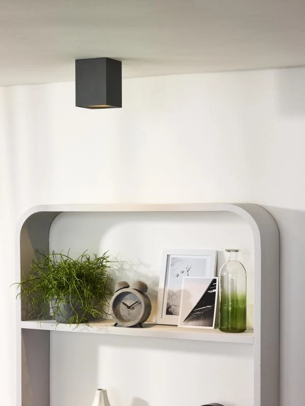 Lucide BENTOO-LED - Plafondspot - LED Dimb. - GU10 - 1x5W 3000K - Grijs - sfeer 1